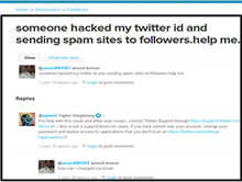 Example of Twitter hacking and spam
